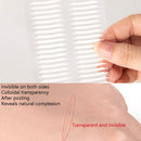 Dixini 4 Bags Double-Sided Double Eyelid Stickers Long-Lasting Invisible Waterproof Seamless Lace Beauty Eye Stickers(Sharp Angle Transparent Bottom)