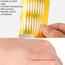 Dixini 4 Bags Double-Sided Double Eyelid Stickers Long-Lasting Invisible Waterproof Seamless Lace Beauty Eye Stickers(Olive Type Golden Bottom)