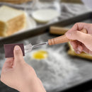 2 PCS Bread Trimming French Stick Cutting Knife Dough Bisector Curved Stainless Steel Dough Cutter With Wooden Handle
