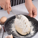 2 PCS Bread Trimming French Stick Cutting Knife Dough Bisector Curved Stainless Steel Dough Cutter With Wooden Handle