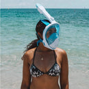 Full Dry Diving Mask Swimming Anti-Fog Snorkeling Mask, Size: L/XL(White Green)