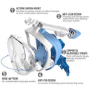 Full Dry Diving Mask Swimming Anti-Fog Snorkeling Mask, Size: L/XL(White Green)