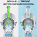 Full Dry Diving Mask Swimming Anti-Fog Snorkeling Mask, Size: L/XL(White Green)