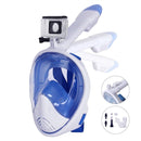 Full Dry Diving Mask Swimming Anti-Fog Snorkeling Mask, Size: L/XL(White Blue)
