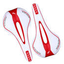 YAFEE YF-1018 Mountain Bike Saddle Bicycle Riding Saddle Bicycle Saddle(White Red)