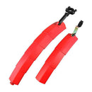 Bicycle Telescopic Folding Mudguard 27.5 Inch Extended Water Retaining LED Taillight(Red)