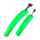 Bicycle Telescopic Folding Mudguard 27.5 Inch Extended Water Retaining LED Taillight(Green)
