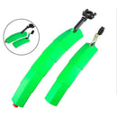 Bicycle Telescopic Folding Mudguard 27.5 Inch Extended Water Retaining LED Taillight(Green)