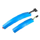 Bicycle Telescopic Folding Mudguard 27.5 Inch Extended Water Retaining LED Taillight(Blue)