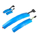 Bicycle Telescopic Folding Mudguard 27.5 Inch Extended Water Retaining LED Taillight(Blue)