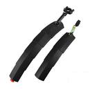Bicycle Telescopic Folding Mudguard 27.5 Inch Extended Water Retaining LED Taillight(Black)