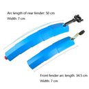 Bicycle Telescopic Folding Mudguard 27.5 Inch Extended Water Retaining LED Taillight(Red)