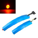 Bicycle Telescopic Folding Mudguard 27.5 Inch Extended Water Retaining LED Taillight(Black)