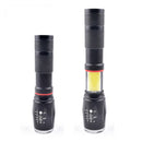 Telescopic Zoom Strong Light Flashlight Strong Magnetic Rechargeable LED Flashlight, Colour: Silver Head (No Battery, No Charger)