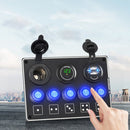 5-Position Switch Dual USB With Voltage Power Base Car Yacht RV Switch Panel Combination(Red Light)