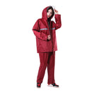 Thickened Labor Protection Reflective Raincoat Rain Pants Split Suit Adult Outdoor Oxford Cloth Riding Duty Raincoat, Size: 5XL(Maroon)