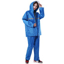 Thickened Labor Protection Reflective Raincoat Rain Pants Split Suit Adult Outdoor Oxford Cloth Riding Duty Raincoat, Size: 5XL(Sapphire Blue)
