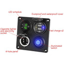 12 / 24V Dual USB Car Yacht Modified Switch Charger(Green Light)