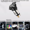 12 / 24V Dual USB Car Yacht Modified Switch Charger(Green Light)