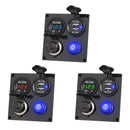 12 / 24V Car Yacht Modified Dual USB 4 Hole Switch Panel(Red Light)