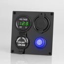 12 / 24V Car Yacht Modified Dual USB 4 Hole Switch Panel(Green Light)