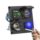 12 / 24V Car Yacht Modified Dual USB 4 Hole Switch Panel(Red Light)
