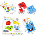 Wooden Children Puzzle Challenge Level Toy Expression Thinking Training Building Block, Colour: Small