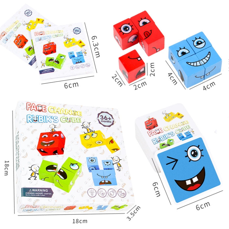 Wooden Children Puzzle Challenge Level Toy Expression Thinking Training Building Block, Colour: Small