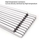 10 Pairs 304 Stainless Steel Chopsticks Non-Slip Tableware Adult Chopsticks