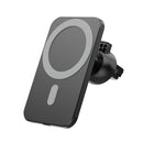 F18 15W Metal Glass Car Air Outlet Bracket Magsafe Magnetic Wireless Charger For IPhone 12 Series(Black)