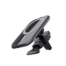 F18 15W Metal Glass Car Air Outlet Bracket Magsafe Magnetic Wireless Charger For IPhone 12 Series(Black)