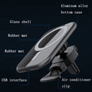 F18 15W Metal Glass Car Air Outlet Bracket Magsafe Magnetic Wireless Charger For IPhone 12 Series(Black)