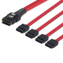 Mini SAS 36Pin SFF 8087 To SATA Server Connector Cable, Cable Length: 50cm(Red)