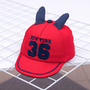 MZ7204 Long Ear Shape Children Peaked Cap Baby Soft Brim Cloth Cap, Size: 50cm Adjustable(Red)