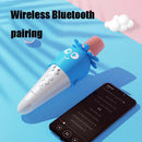 Lebo K5 Mobile Phone Tablet Wireless Bluetooth Microphone Carrot Children Singing Microphone(White Blue)
