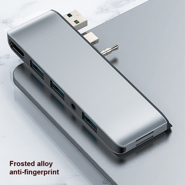 T0409 Multifunctional USB 3.0 HUB Docking Station Network Cable Interface Converter For Microsoft Surface Pro 4 / 5 / 6