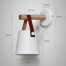 LED Wall Light Wood Wall Lamp Bed Bedside Light Night Lights Modern Nordic Lampshade Home Decor(black)