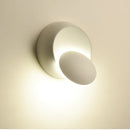 LED Wall Lamp 360 Degree Rotation Adjustable Bedside Light White Black Creative Wall Lamp Black Modern Aisle Round Lamp, Color Temperature:warm white(WHITE)
