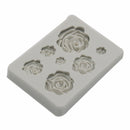 2 PCS DIY Handmade Soap Chocolate Fondant Baking Mold 3D Rose Flower Cake Decoration Silicone Mold(Gray)