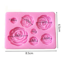 2 PCS DIY Handmade Soap Chocolate Fondant Baking Mold 3D Rose Flower Cake Decoration Silicone Mold(Gray)