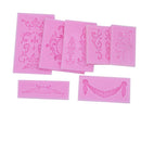 2 PCS Fondant Cake Silicone Mold Hollow Embossed Border Frame Retro Photo Frame Mould(10th 17-116)