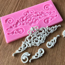 2 PCS Fondant Cake Silicone Mold Hollow Embossed Border Frame Retro Photo Frame Mould(1 5th 17-153 )