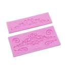 2 PCS Fondant Cake Silicone Mold Hollow Embossed Border Frame Retro Photo Frame Mould(1 5th 17-153 )