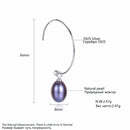 925 Sterling Silver Big Half Circle Earwire Drop Natural Freshwater Pearls Earring(black)