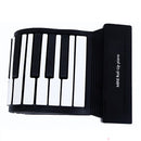 MIDI88 88-Key Hand-Rolled Foldable Piano Professional MIDI Soft Keyboard Simulated Practice Portable Electronic Piano(Black English)