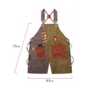 Denim Apron Barber Milk Tea Shop Waiter Overalls(Grey-green Shoulder Strap)