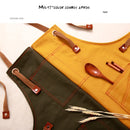 Household Denim Apron Barista Floral Tea Shop Barber Work Clothes, Specification: Adult Version(Yellow)