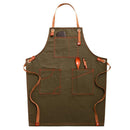 Household Denim Apron Barista Floral Tea Shop Barber Work Clothes, Specification: Adult Version(Green)