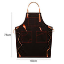 Household Denim Apron Barista Floral Tea Shop Barber Work Clothes, Specification: Adult Version(Black)