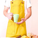 Household Denim Apron Barista Floral Tea Shop Barber Work Clothes, Specification: Adult Version(Black)